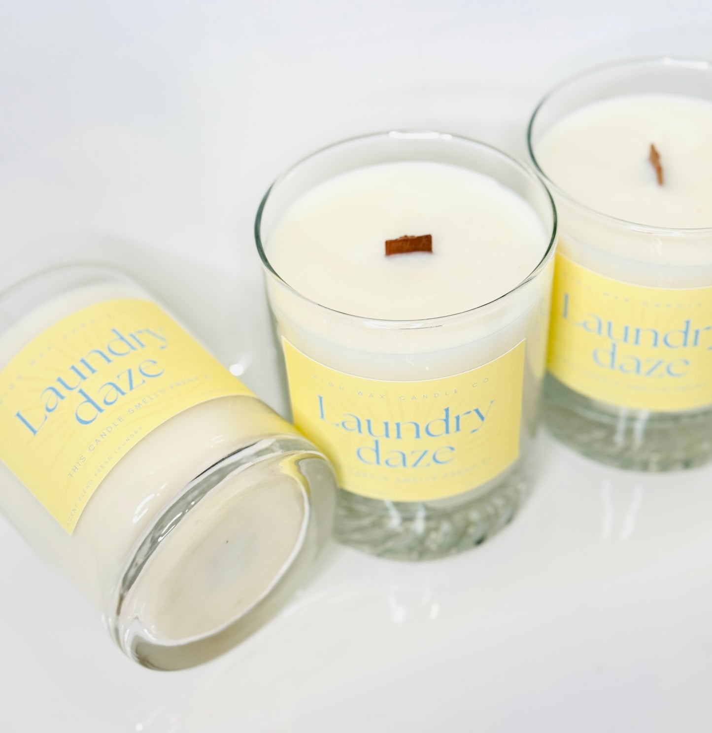Thrifted glassware candle jar - Fresh Laundry *best seller*