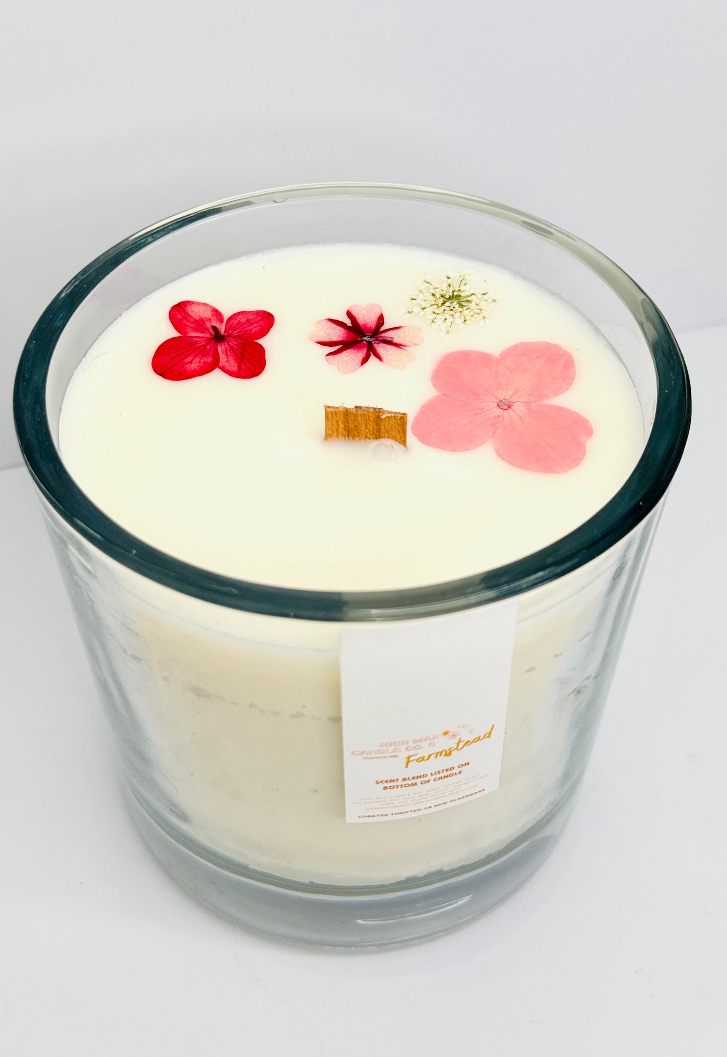 Thrifted glassware candle - Osmanthus & Night rose