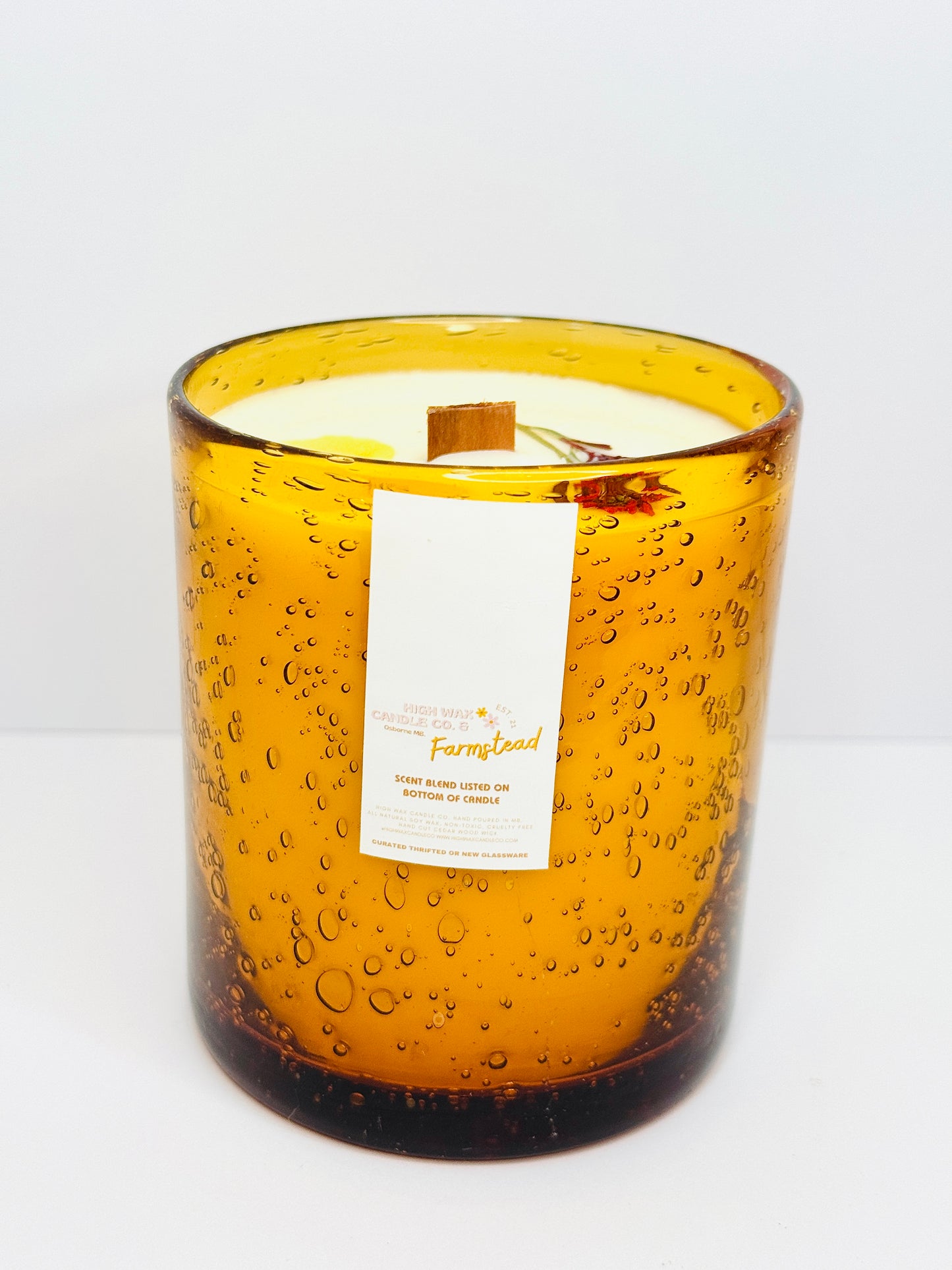 Thrifted glassware candle - Caramel Apple (in-house blend, can only be shopped here)