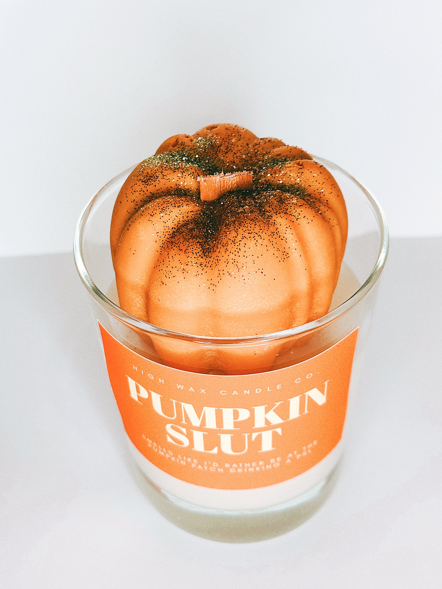 Thrifted glassware candles - pumpkin pie