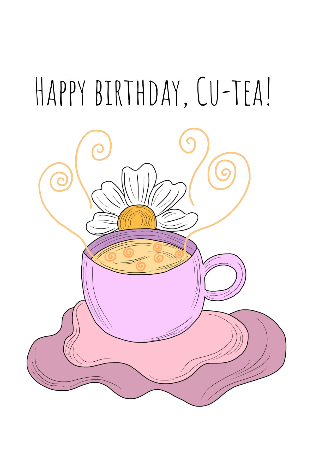 Birthday Card - happy birthday cu-tea