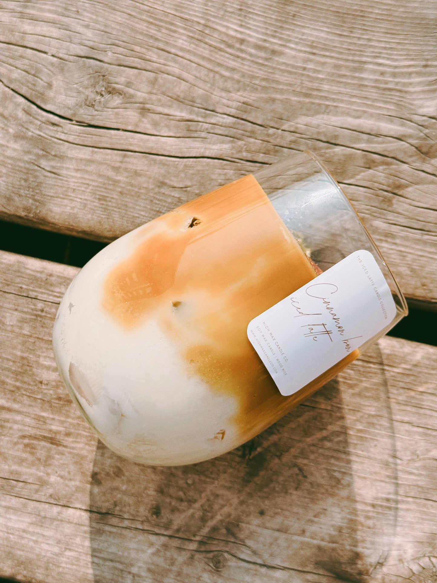 Thrifted glassware candles - cinnamon bun latte