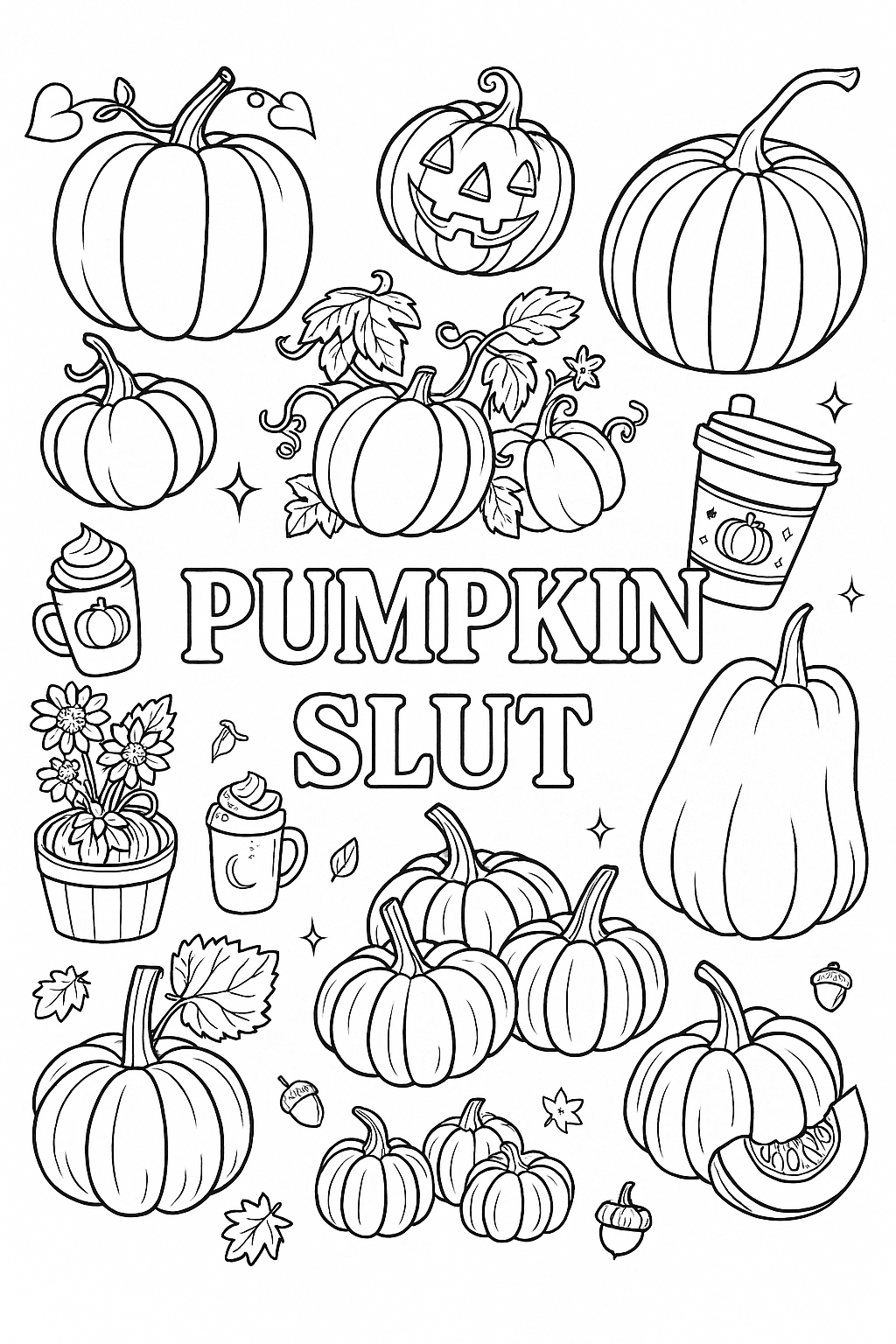 Colouring pages *DOWNLOAD OPTION AVAILABLE* - Pumpkin slut
