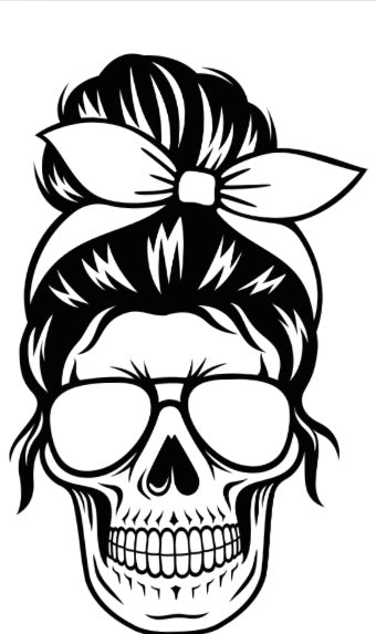 Vinyl vehicle decals - skull babe