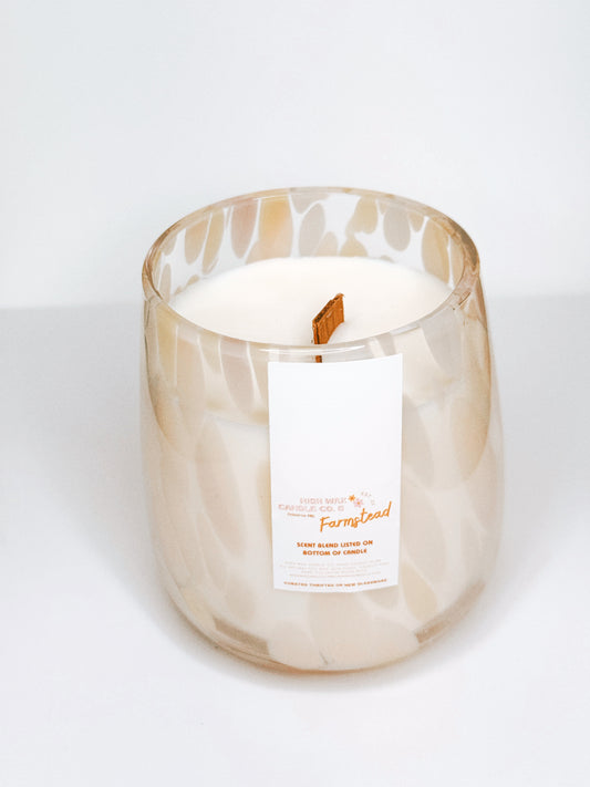 New curated glassware candles - hello fall