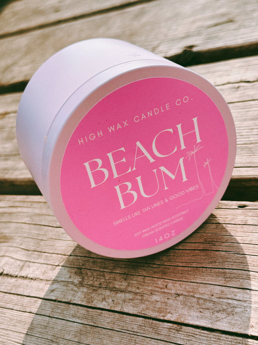 Pink tin candles - coconut cream