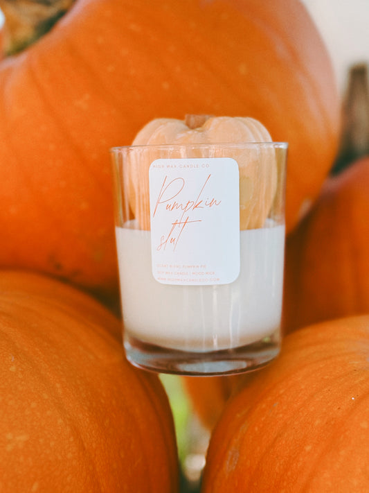 Thrifted glassware candles - pumpkin caramel