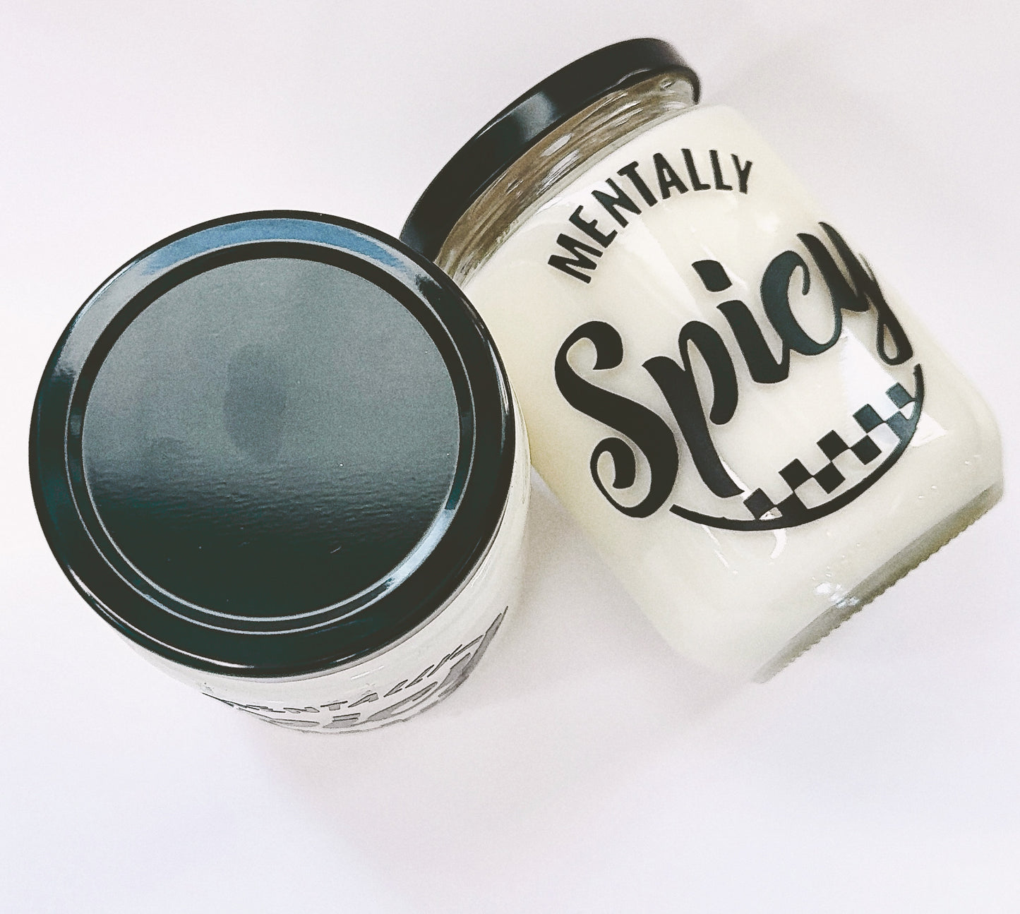 12.5oz conversation candles - ASSORTED DECALED JARS ** in Black Cherry 🍒