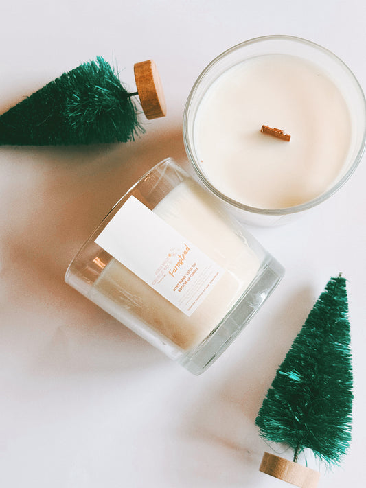 Thrifted glassware candles - Winter Tease