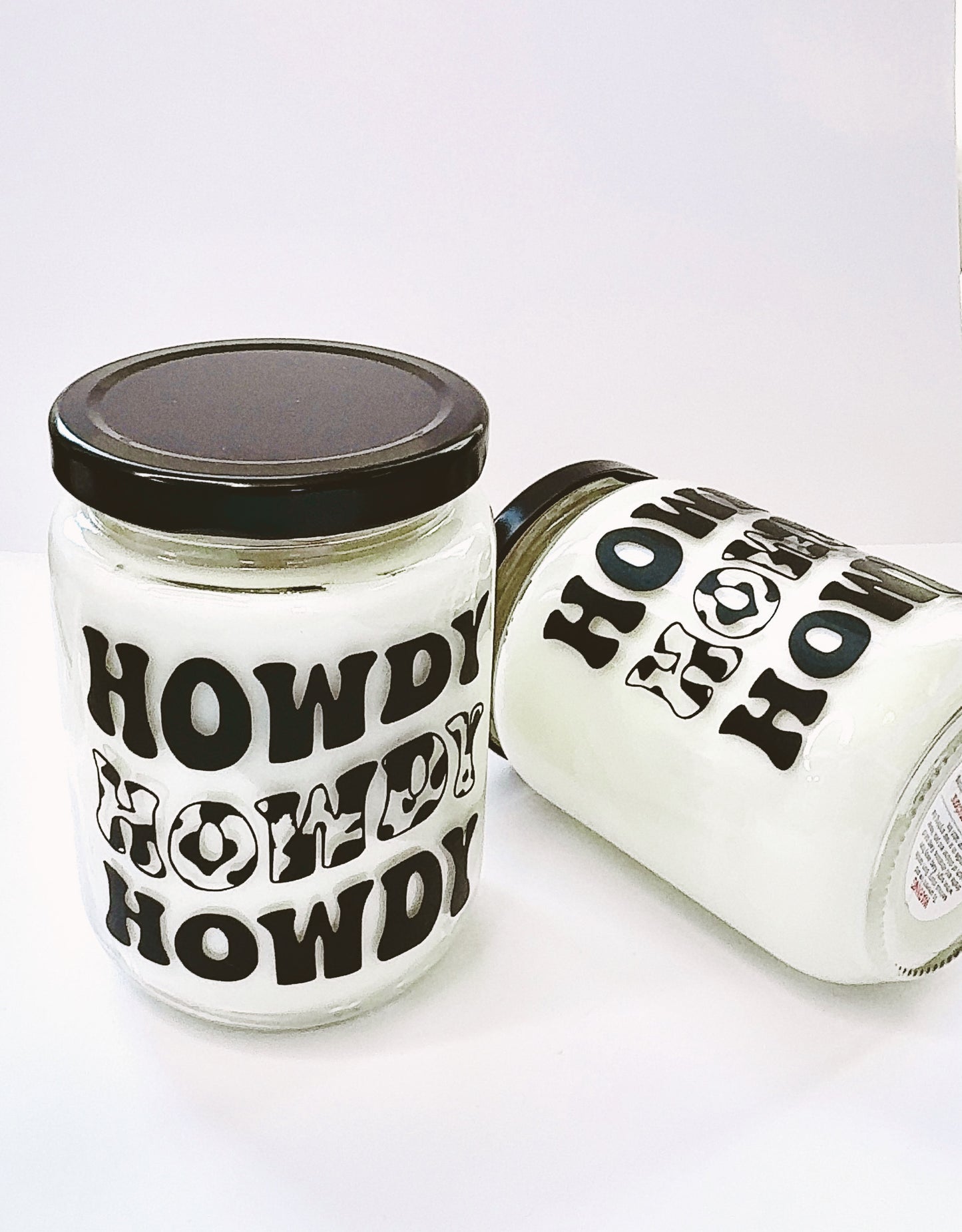 12.5oz conversation candles - ASSORTED DECALED JARS ** in Black Cherry 🍒