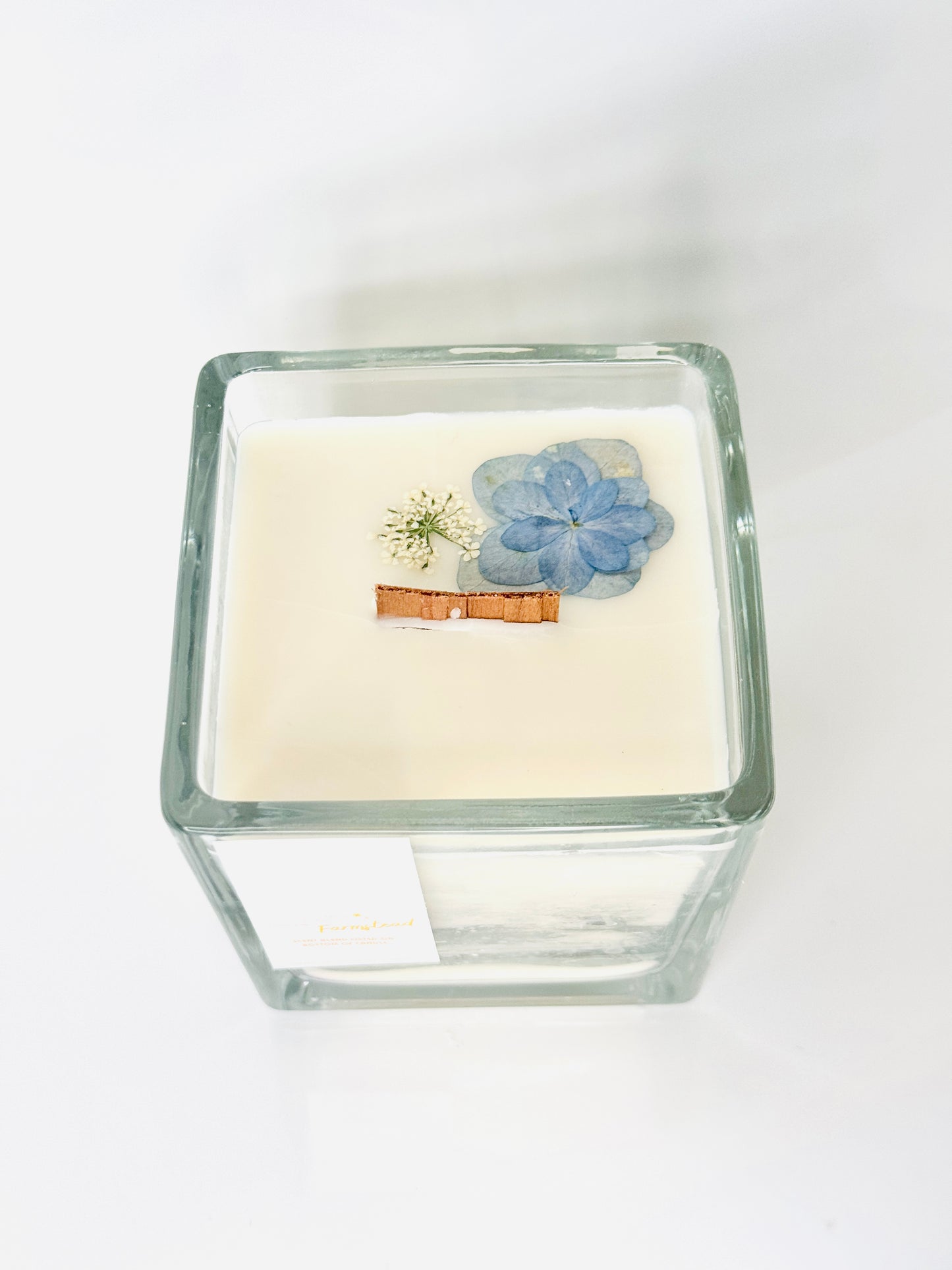 Thrifted glassware candle jar - Sea Salt