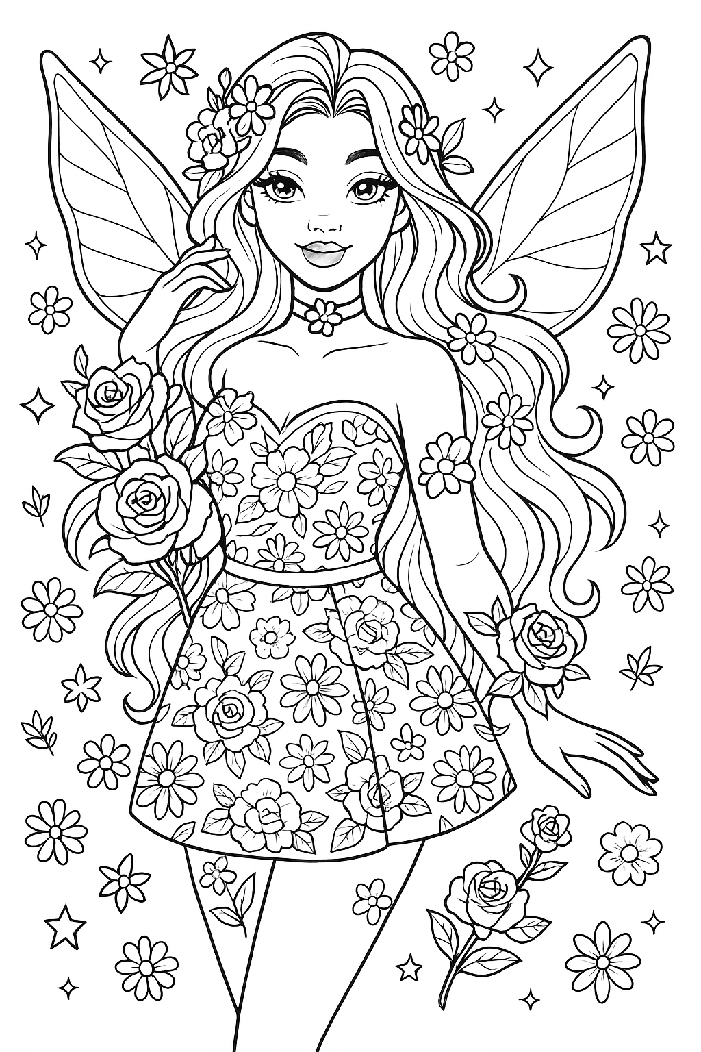 Colouring pages *DOWNLOAD OPTION AVAILABLE* - Flower Fairy