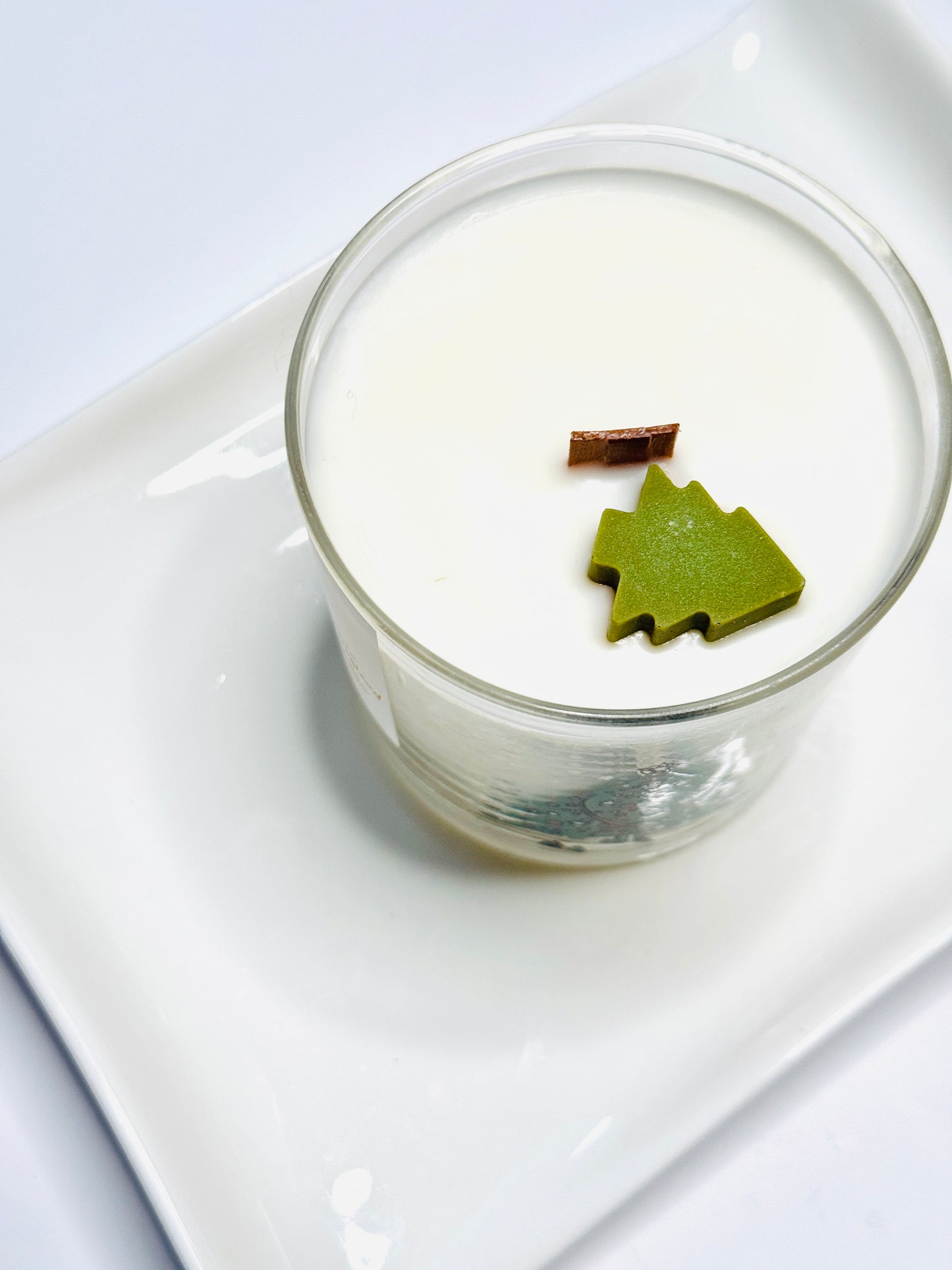 Thrifted glassware candles - old fashioned Christmas