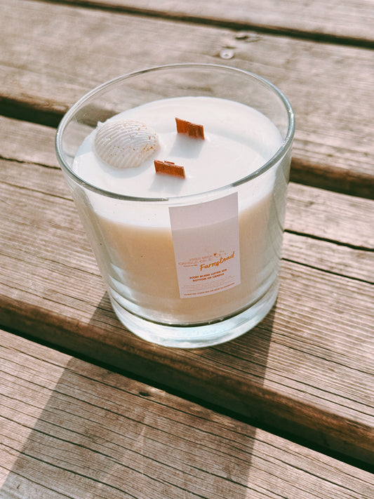 Thrifted glassware candles - coconut cream
