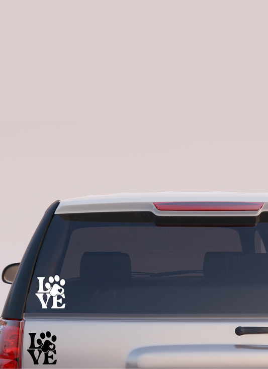 Vinyl vehicle decals - LOVE (animals)