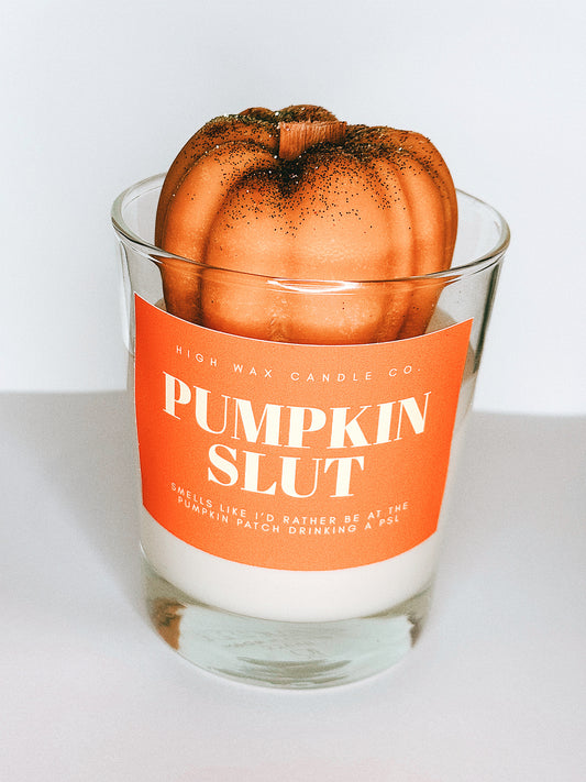 Thrifted glassware candles - pumpkin pie