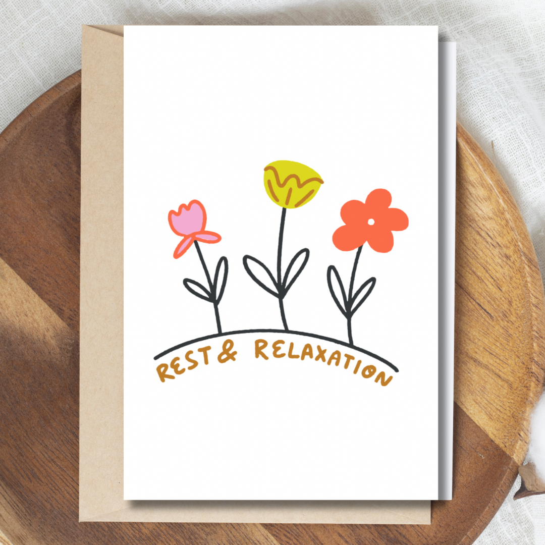 Get well / rest greeting cards -  rest and relaxation - get well soon