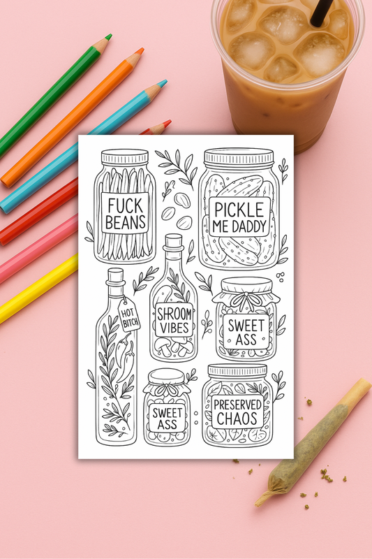 Colouring pages *DOWNLOAD OPTION AVAILABLE* - Pickle me daddy