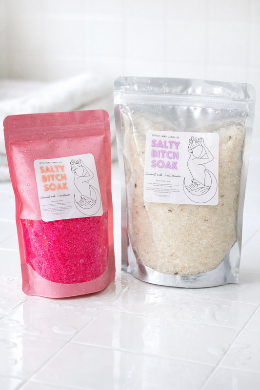 Salty B*tch bath soak - Strawberry Lime Basil (turns water pink)