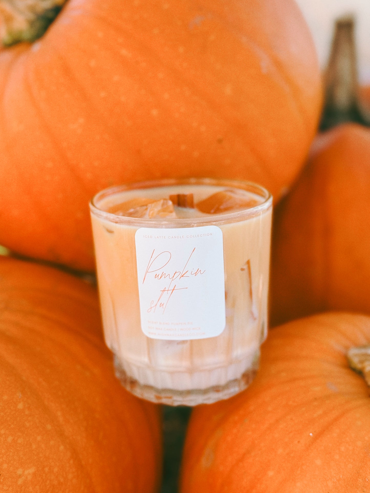 Thrifted glassware candles - pumpkin caramel