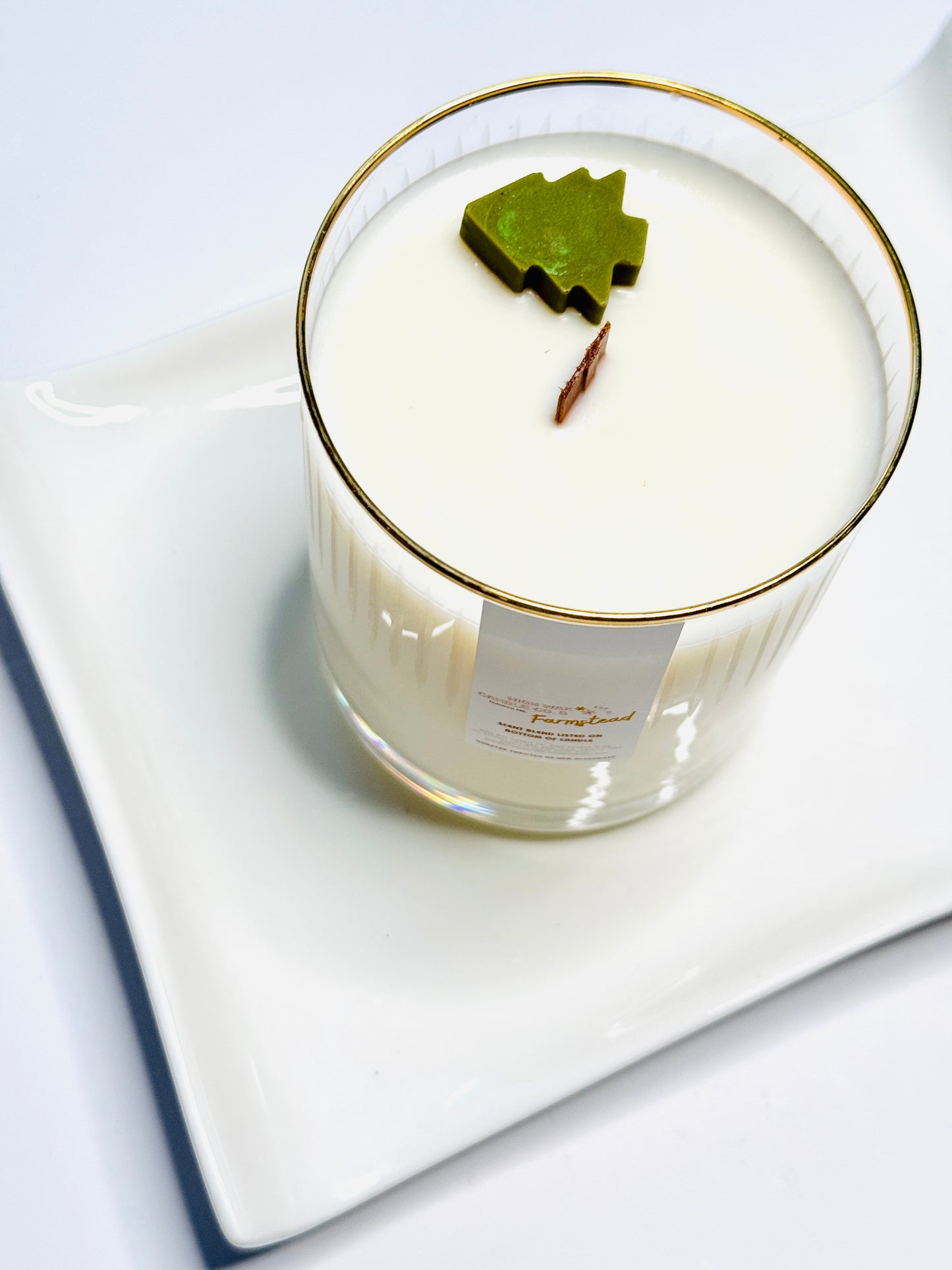 Thrifted glassware candles - old fashioned Christmas