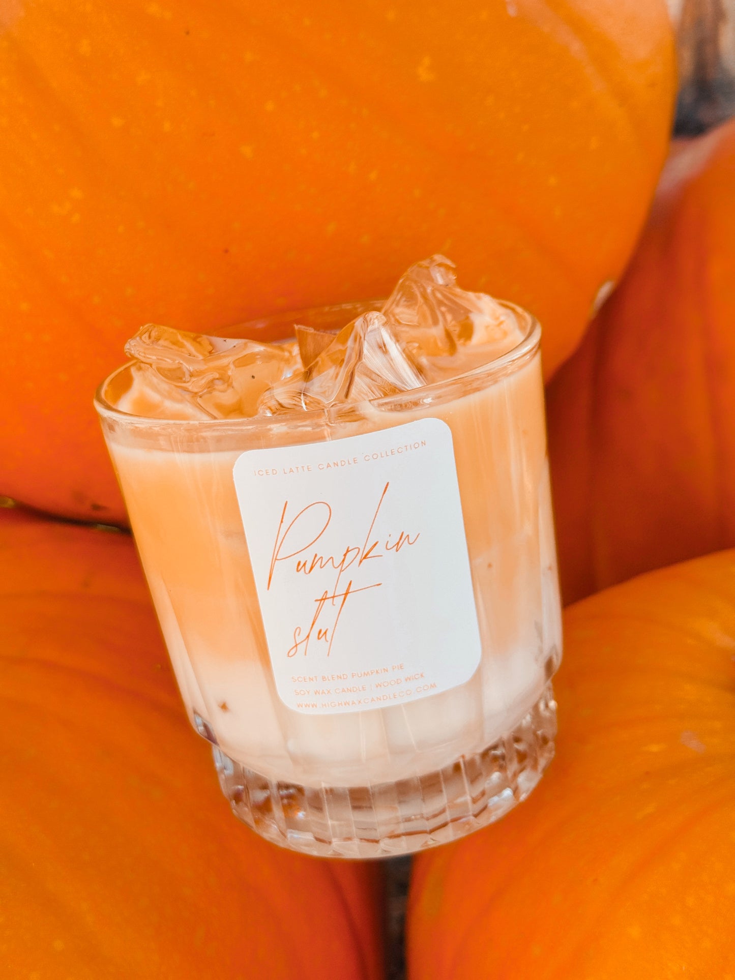 Thrifted glassware candles - pumpkin caramel