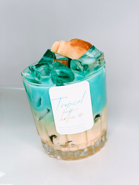 Thrifted glassware candles *iced latte style* - Tropical Splash