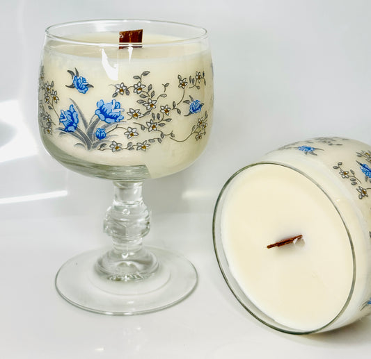 Thrifted glassware candle jar - True Lilac *top requested scent for Spring*
