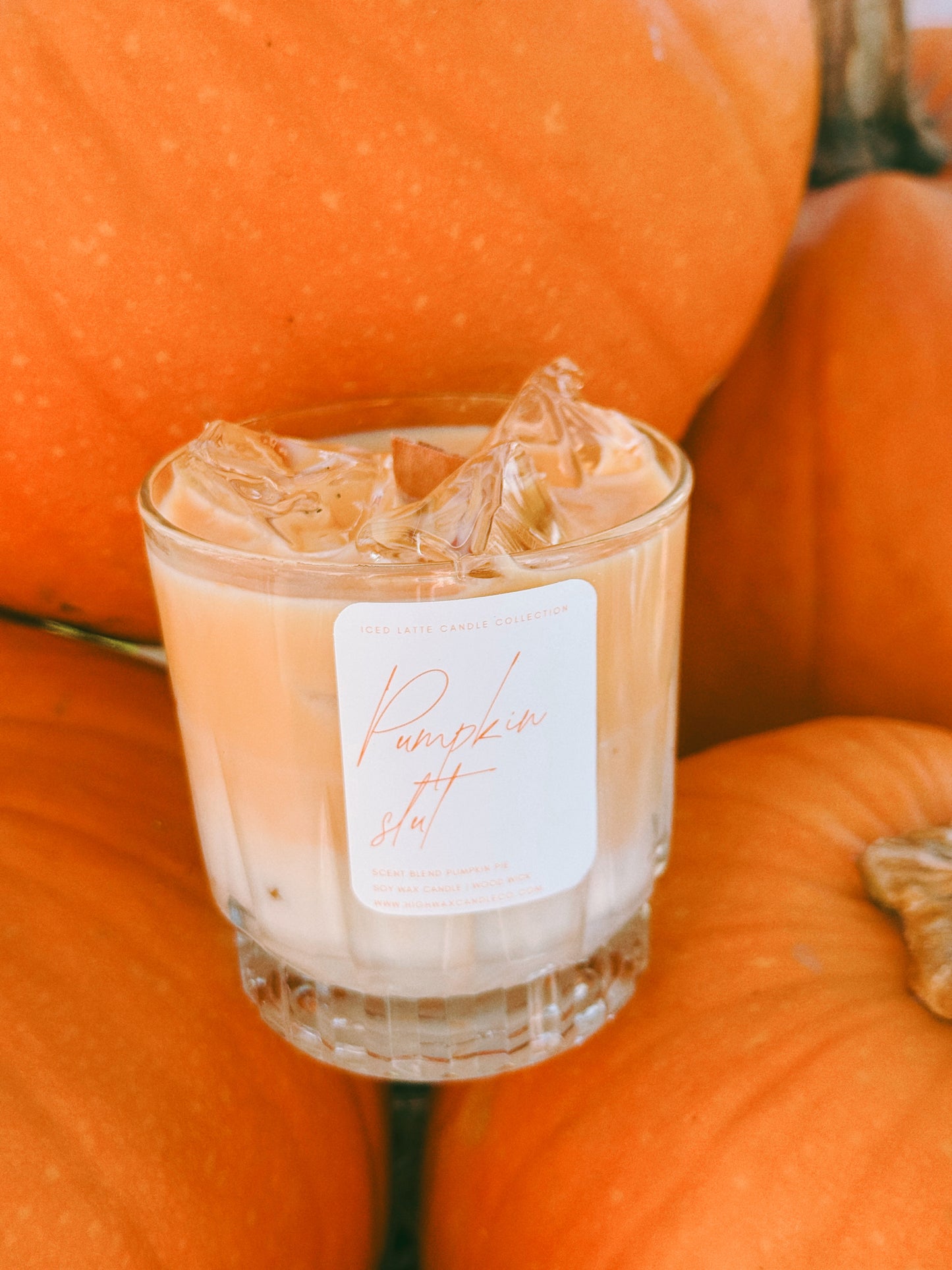 Thrifted glassware candles - pumpkin caramel