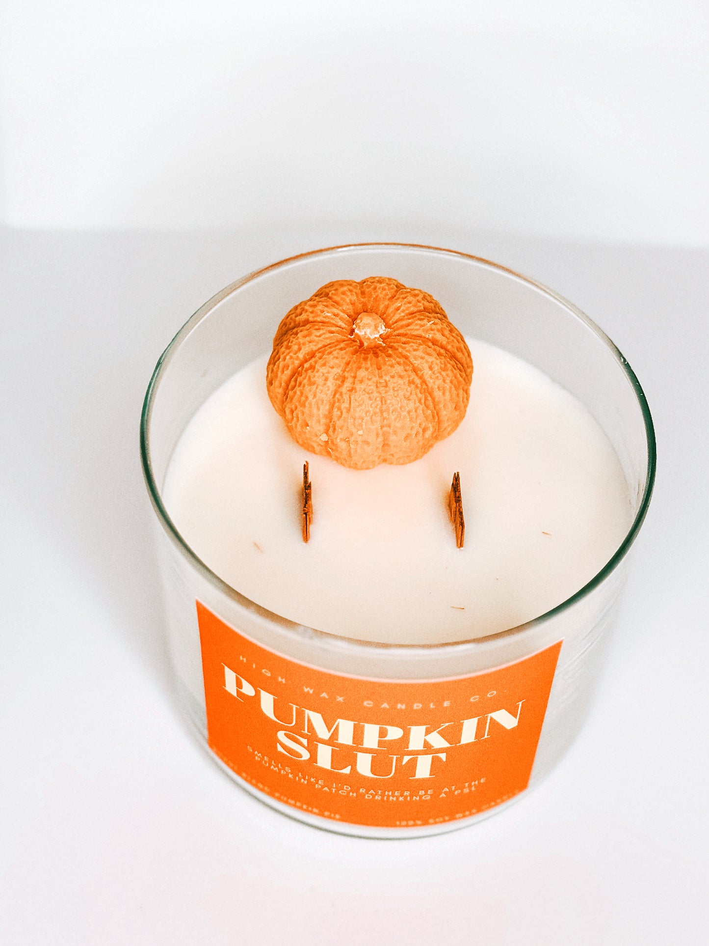 Thrifted glassware candles - pumpkin pie