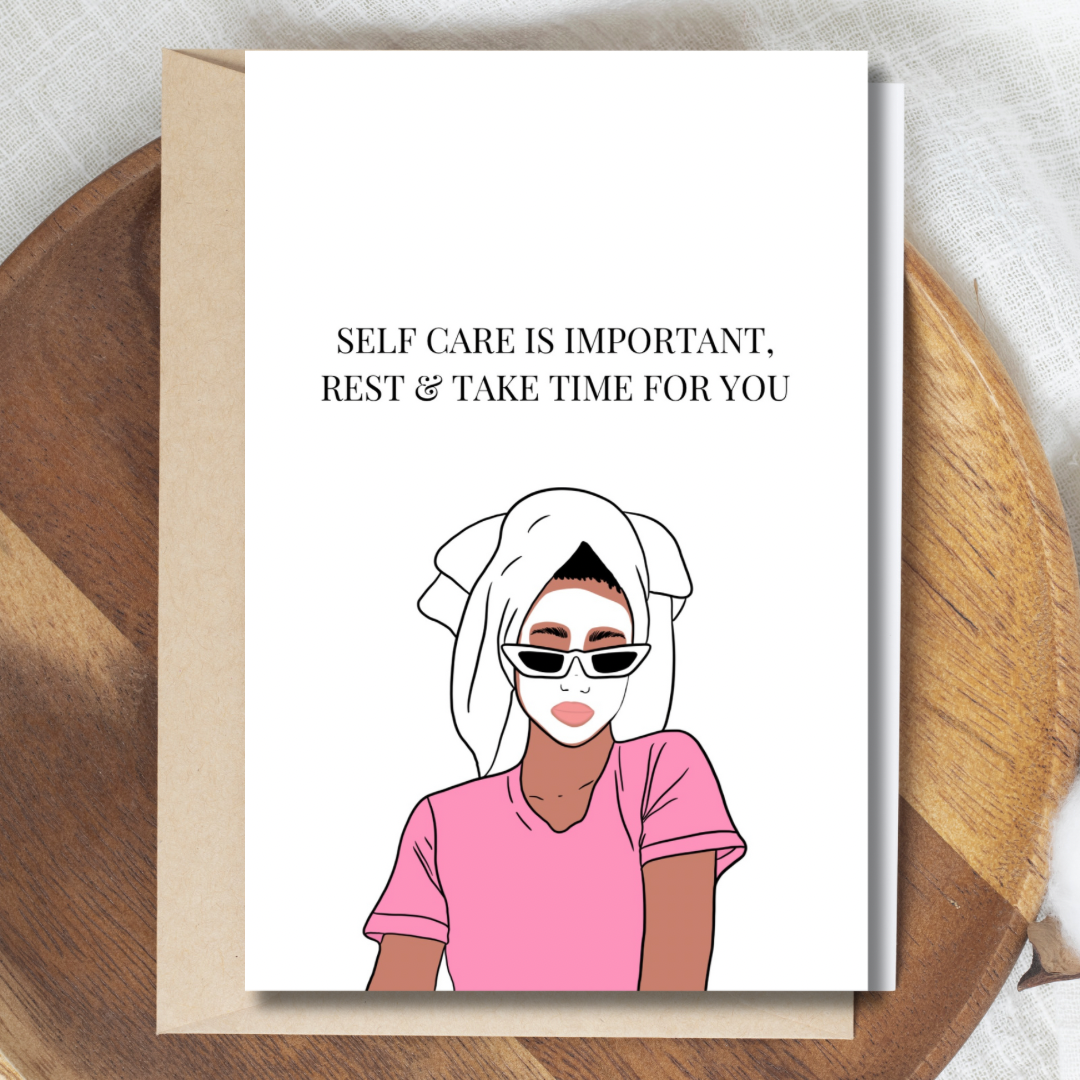 Get well / rest greeting cards -  self care is important, rest and take time for you