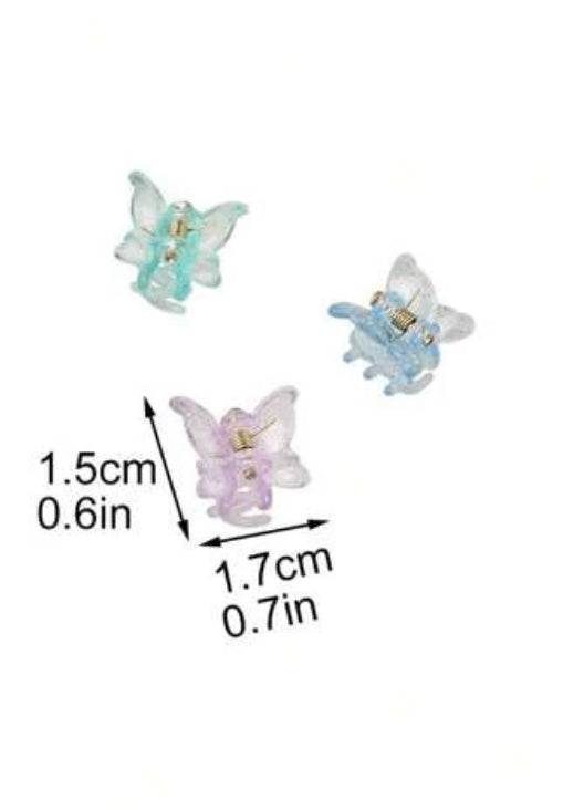 Hair claws - extra mini 90’s retro butterfly frosted colour collection