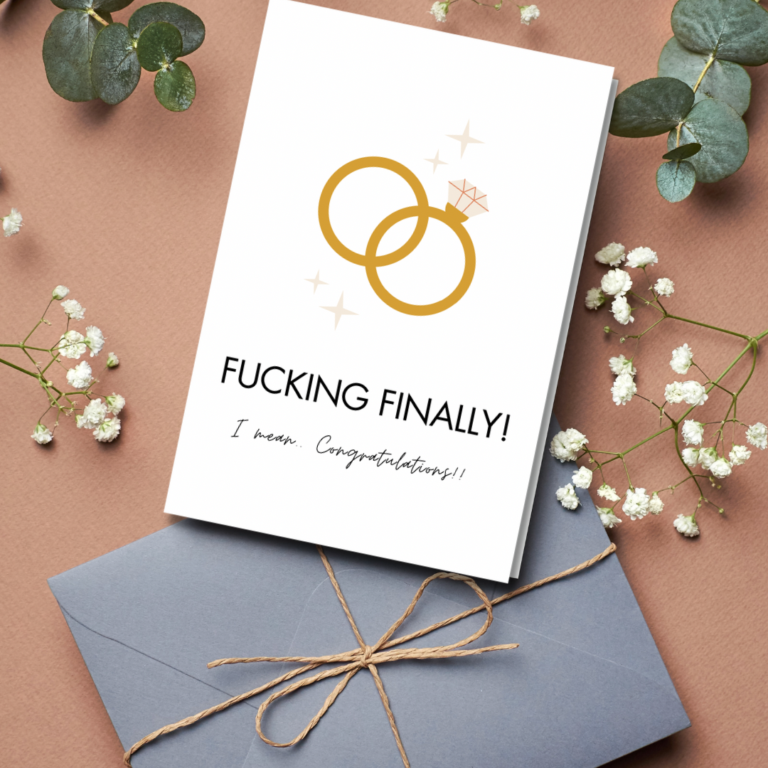 Wedding / bridal cards - F****** finally