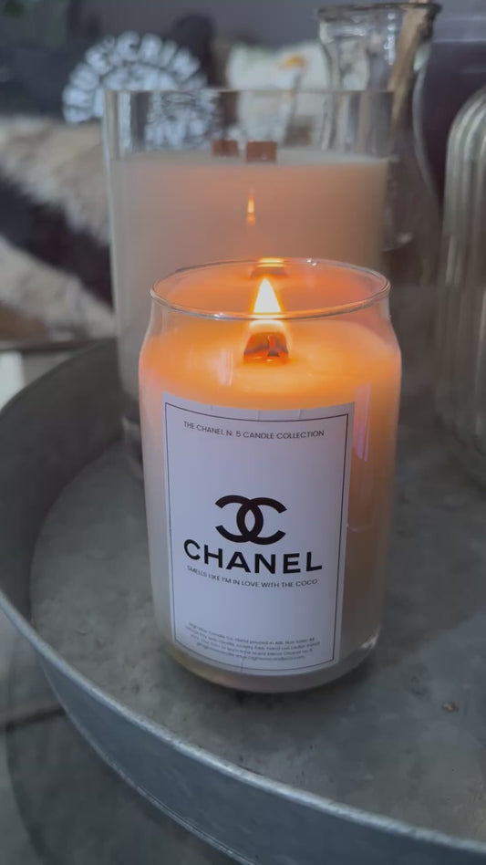 Curated new glassware - Chanel no 5 luxury candle